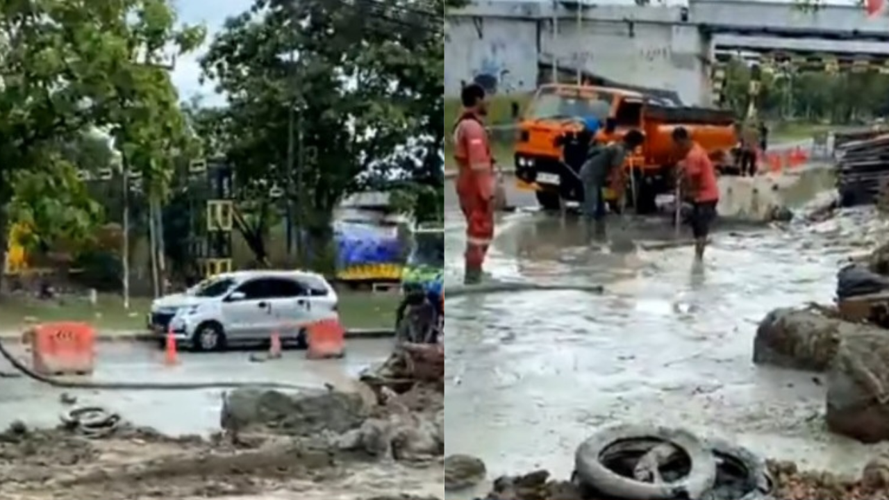 Jalur Pantura Indramayu Viral, Warga Heboh Lihat Lumpur Muncul Tiba-tiba