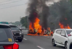 Kembali Terjadi Kecelakaan di Jalan Tol Cikampek Kilometer 6, 1 Mobil Terbakar Sebabkan Macet Parah...