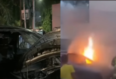 Detik-Detik Mobil Alphard Dilalap Api di Cempaka Putih, Ini Dugaan Penyebabnya