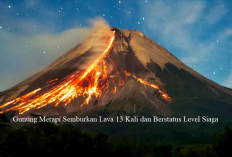 Info Terkini, Gunung Merapi Berstatus Level Siaga, Terjadi Semburan Lava Sebanyak 13 Kali