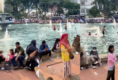 Waduh, Air Mancur Thamrin Jadi Kolam Renang Dadakan, Warga dan Anak-anak Nyebur Usai Parade HUT TNI