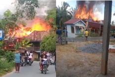 Diduga HP Meledak, Rumah Warga di Desa Muara Sungai, PALI Ludes Dilalap Api