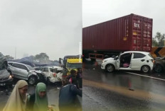 Kecelakaan Beruntun di Tol Purbaleunyi Jawa Barat KM 92, Kendaraan Saling Bertumpuk dan Ringsek!