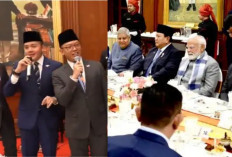 Momen Menlu Sugiono & Seskab Teddy Nyanyikan 'Kuch Kuch Hota Hai' di Jamuan Presiden India