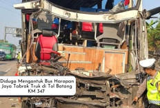 Inalillahi! Diduga Sopir Mengantuk, Bus Harapan Jaya Tabrak Truk di Tol Semarang - Batang KM 347, 6 Luka-luka