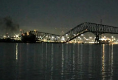 Detik-detik Jembatan Baltimore Roboh Ditabrak Kapal Tanker Singapura, Ini Kehancurannya!