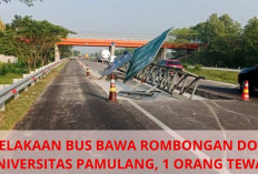 Bus Rombongan Dosen Universitas Pamulang Kecelakaan di Tol Cipali, 1 Orang Meninggal Dunia, ini Kronologinya!