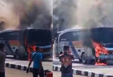 Panik! Bus Lintas Sumatera Terbakar di Depan Polres Purworejo, ini Penyebabnya