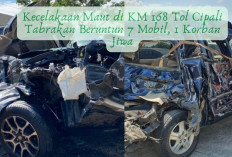 Kecelakaan Maut di KM 168 Tol Cipali Tabrakan Beruntun 7 Mobil, 1 Korban Jiwa