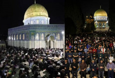 Dijaga Ketat! Ribuan Warga Palestina Salat Tarawih di Masjid Al-Aqsa Meski Dihalangi Tentara Israel