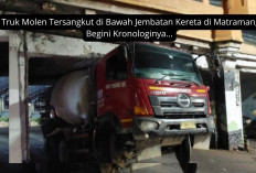 Truk Molen Tersangkut di Bawah Jembatan Kereta di Matraman, Begini Kronologinya...