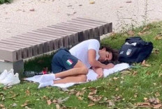 Wow Kepanasan Tanpa AC, Atlet Peraih Emas Olimpiade Ini Pilih Tidur Siang di Taman