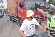 Tak Terima Dilarang Masuk Kota, Sopir Truk Kontariner Lakukan Penganiayaan Terhadap Anggota Satlantas Sumsel