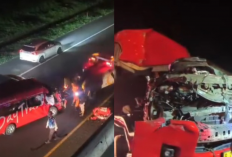 Kecelakaan Maut di Tol Cipularang! Travel DayTrans Tabrak Truk, Sopir Tewas dan Dua Lainnya Luka