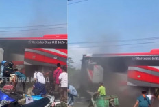 Viral Video Bus Peziarah Asal Banyuasin Terbakar di Dawe Kudus, Ternyata Korsleting Ini Penyebabnya!
