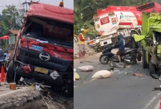 Kecelakaan Beruntun di Bogor, Truk BBM Tabrak 6 Kendaraan, Sopir Pikap Terjepit dan Luka Serius