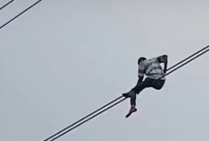 Kronologi Pria Bergantungan di Kabel Udara Gatot Subrot: Bukan Gila, Cuma Butuh Ongkos Pulang!