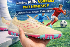 Mills Voltasala Pro Nemesis F, Sepatu Mini Soccer Lokal yang Nyaman untuk Kaki Lebar, Desain Clean Performa Ma