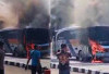 Panik! Bus Lintas Sumatera Terbakar di Depan Polres Purworejo, ini Penyebabnya