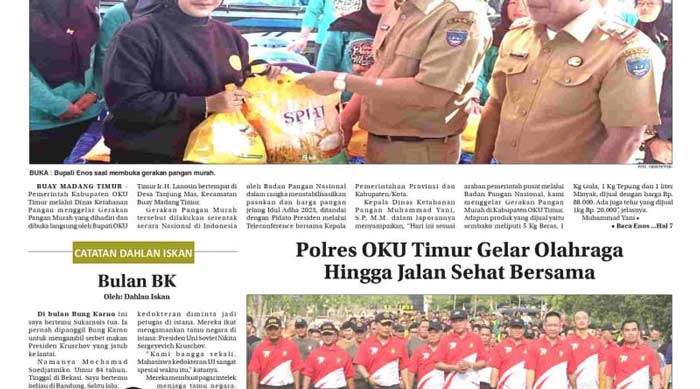 Koran Hybrid Pertama di Indonesia Baca OKU TIMUR POS EDISI KAMIS 29 JUNI 2023