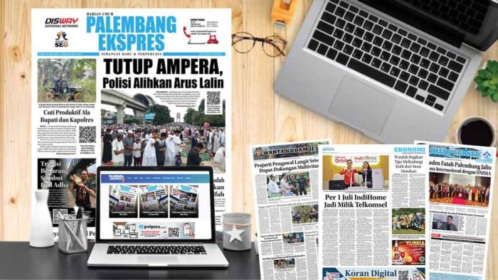 Koran Hybrid Pertama di Indonesia Baca Palembang Ekspres Kamis Edisi 29 Juni 2023