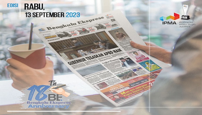 Koran Bengkulu Ekspress  Edisi, Rabu 13 September 2023