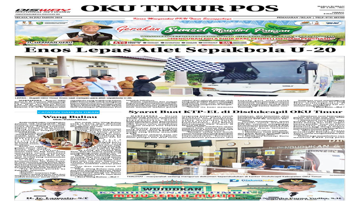 Koran Hybrid Pertama di Indonesia Baca OKU TIMUR POS EDISI SELASA 04 JULI 2023