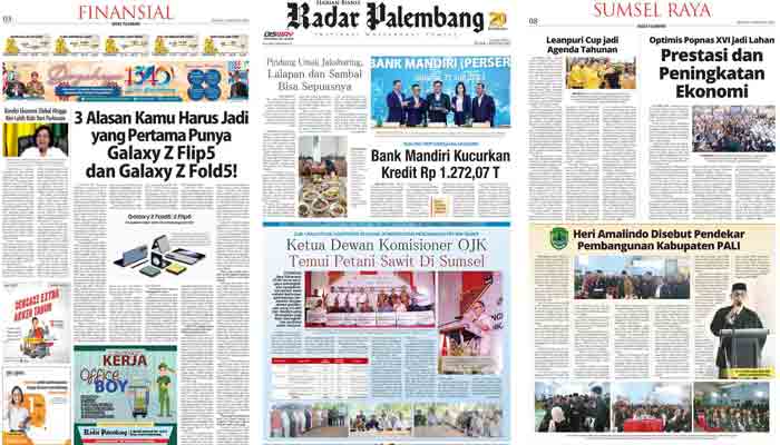 Koran Radar Palembang  Edisi, Selasa 01 Agustus  2023