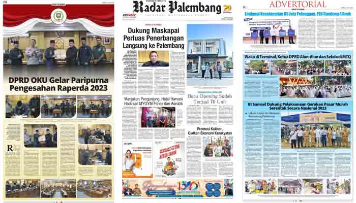 Koran Hybrid Pertama di Indonesia Baca Radar Palembang Edisi 03 Juli 2023