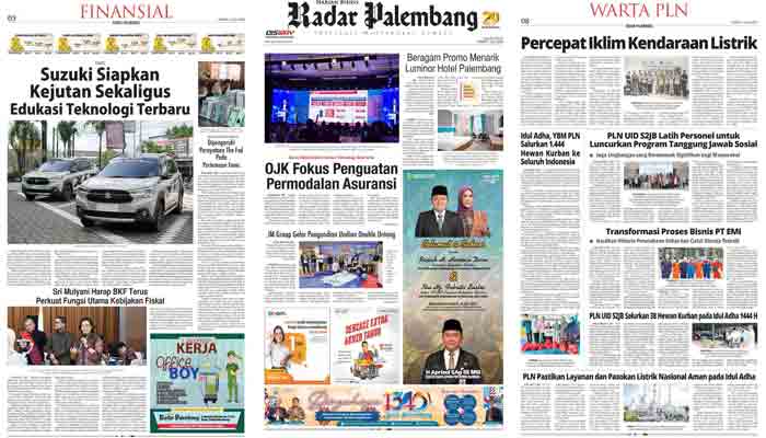 Koran Hybrid Pertama di Indonesia Baca Radar Palembang Edisi 07 Juli 2023