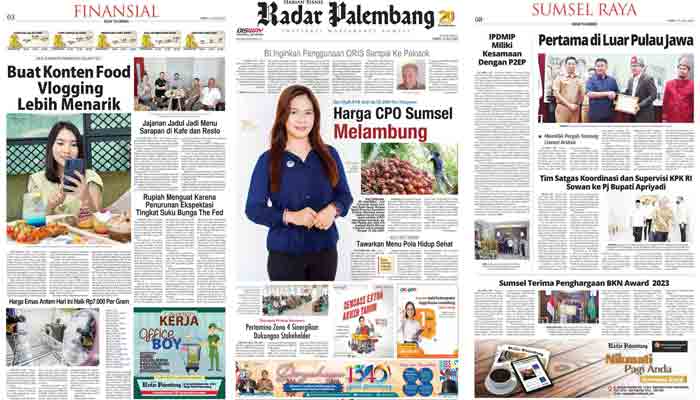 Koran Hybrid Pertama di Indonesia Baca Radar Palembang Edisi 13 Juli 2023