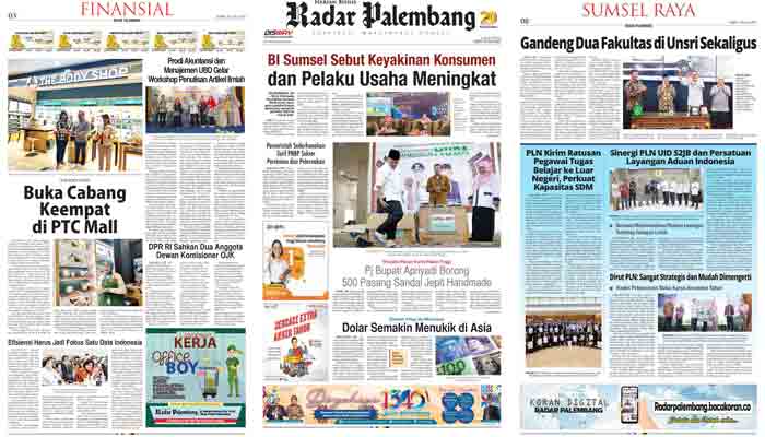 Koran Hybrid Pertama di Indonesia Baca Radar Palembang Edisi 14 Juli 2023