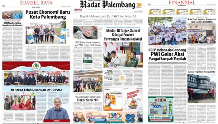 Koran Hybrid Pertama di Indonesia Baca Radar Palembang Edisi Selasa 18 Juli 2023