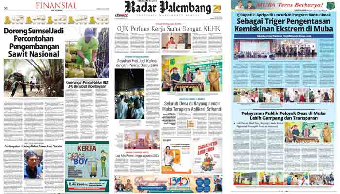 Koran Radar Palembang Edisi Kamis 20 Juli 2023
