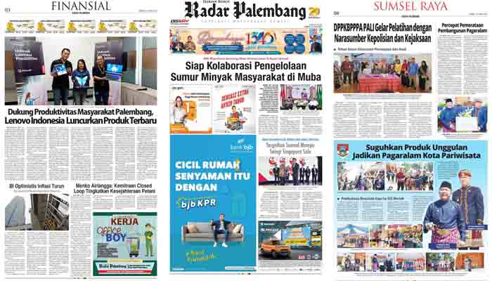 Koran Hybrid Pertama di Indonesia Baca Radar Palembang Edisi 23 Juni 2023