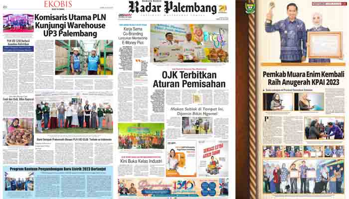 Koran Radar Palembang Edisi Senin, 24 Juli 2023