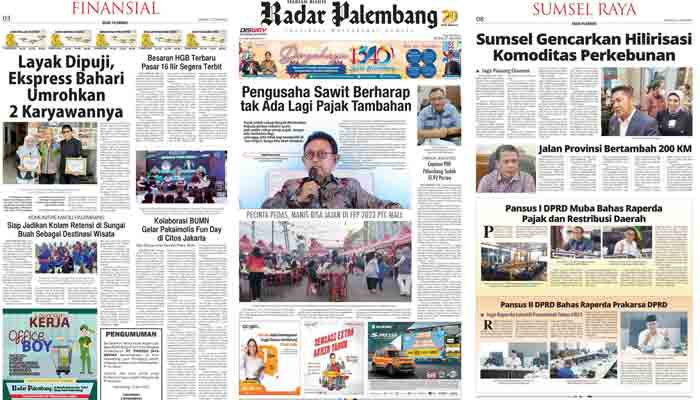 Koran Hybrid Pertama di Indonesia Baca Radar Palembang Edisi 27 Juni 2023