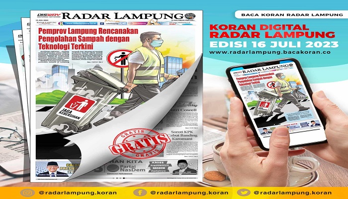 Koran Hybrid Pertama di Indonesia Baca Radar Lampung Edisi 16 Juli 2023