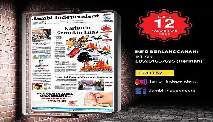 Koran Jambi Independent Edisi, Jum’at 08 September 2023