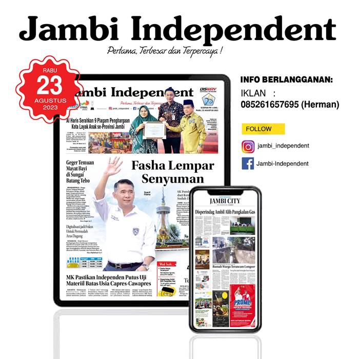 Koran Jambi Independent Edisi, Selasa 12 September 2023