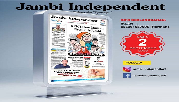 Koran Jambi Independent Edisi, Sabtu 02 September 2023