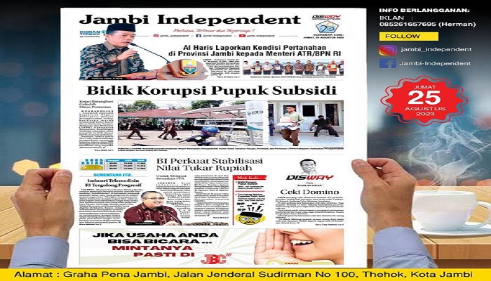 Koran Jambi Independent Edisi, Jum’At 25 Agustus 2023