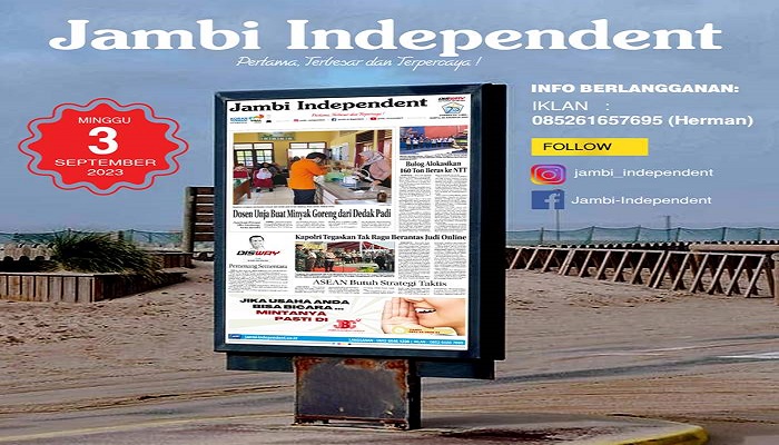 Koran Jambi Independent Edisi, Minggu 03 September 2023
