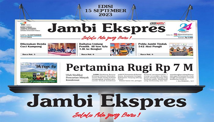 Koran  Jambi Ekspres Edisi Sabtu 16 September 2023
