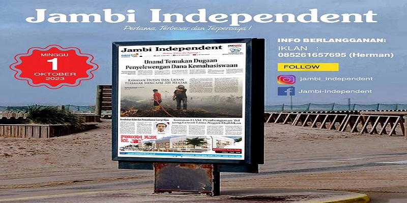 Koran Jambi Independent, Edisi Minggu 01 Oktober 2023