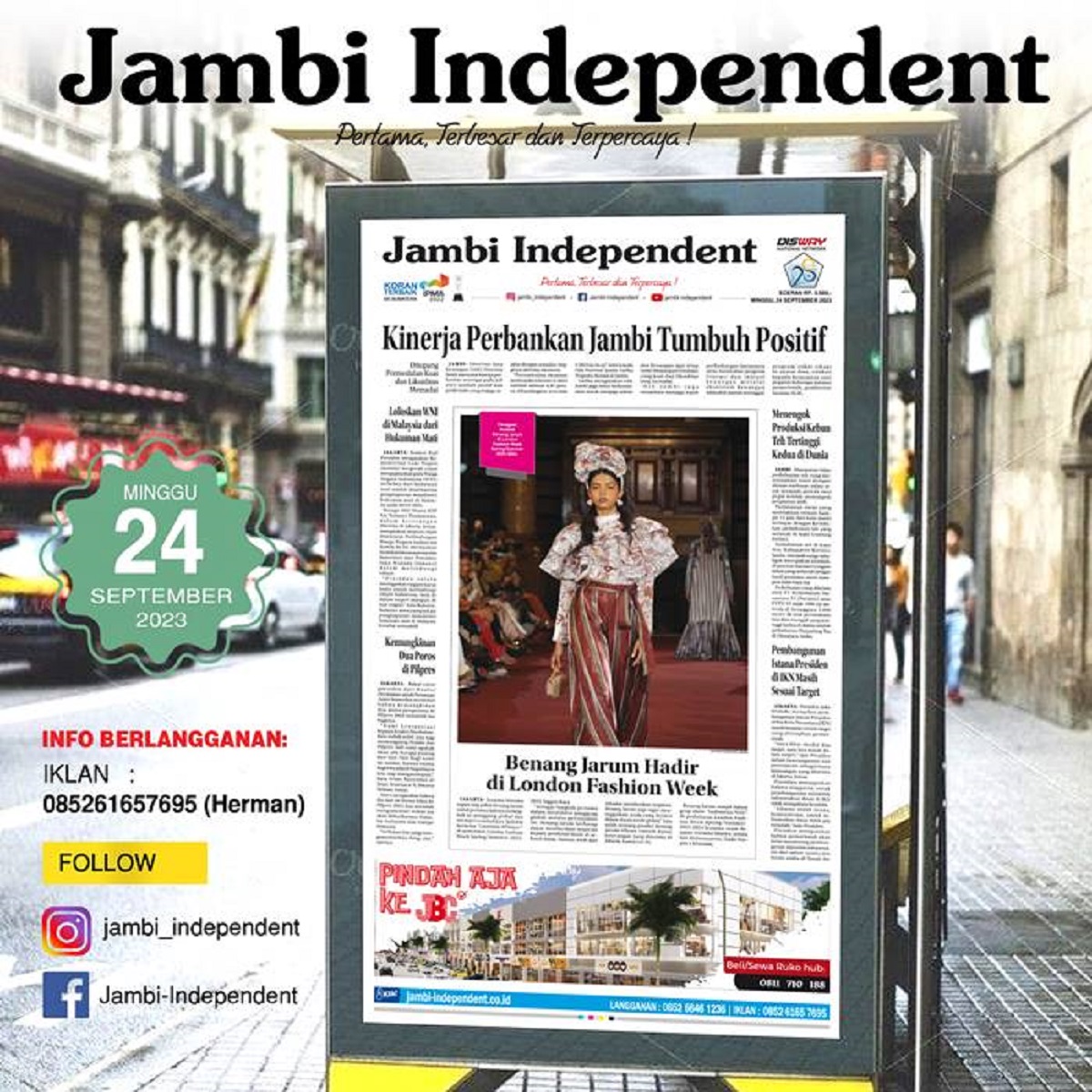Koran Jambi Independent Edisi Minggu 24 September 2023