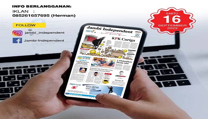 Koran Jambi Independent Edisi Sabtu 16 September 2023