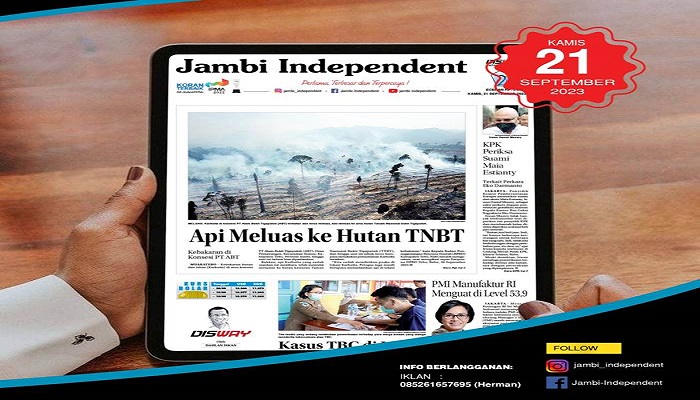 Koran Jambi Independent  Edisi Kamis 21 September 2023