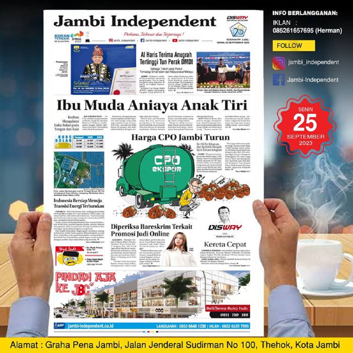 Koran Jambi Independent Edisi Senin 25 September 2023