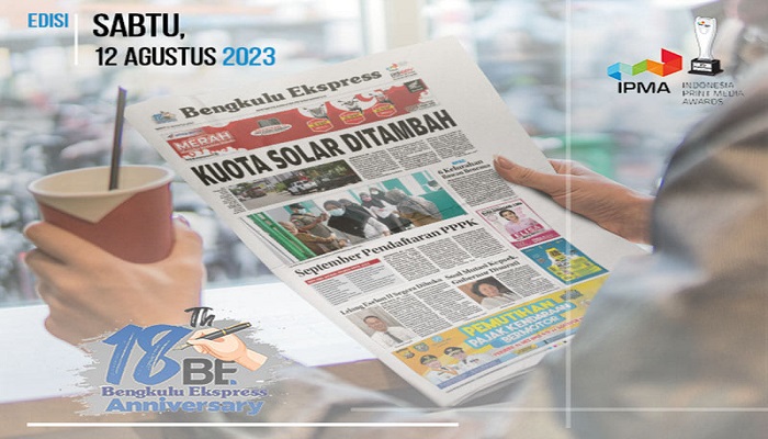Koran Bengkulu Ekspress Edisi, Sabtu 12  Agustus 2023
